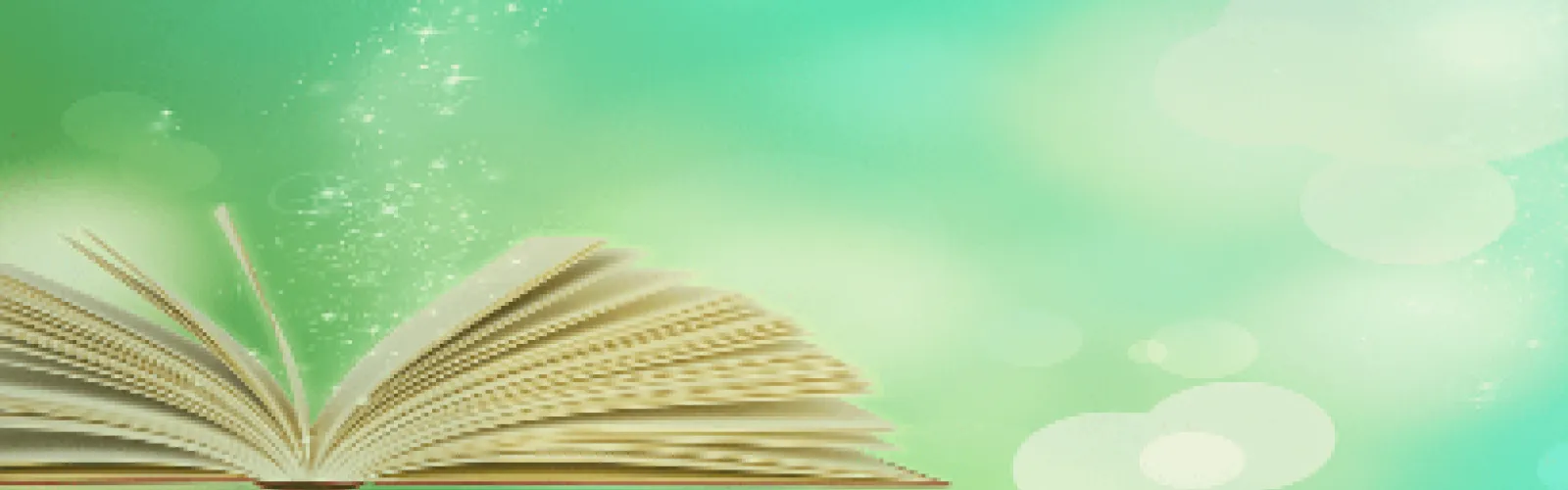 Open book with green background